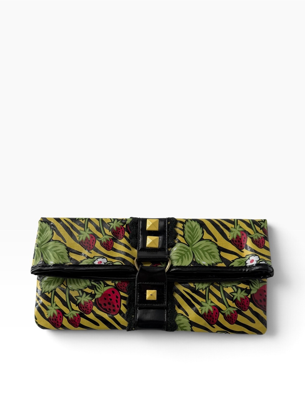 Betsey Johnson Betseyville Vintage Animal Print Studs Clutch Bag Y2K Whimsical